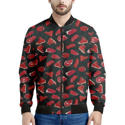 Red Meat Pattern Print Men's Bomber Jacket