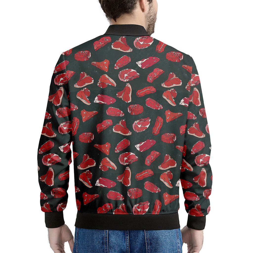 Red Meat Pattern Print Men's Bomber Jacket