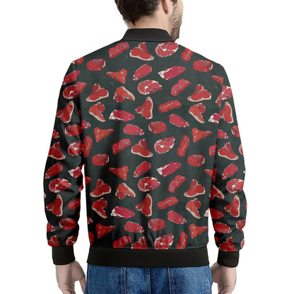 Red Meat Pattern Print Men's Bomber Jacket