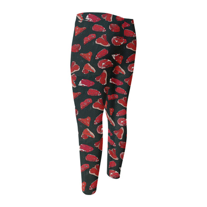Red Meat Pattern Print Men's Compression Pants
