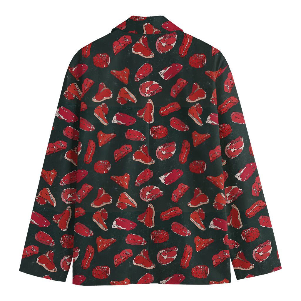 Red Meat Pattern Print Men's Cotton Blazer