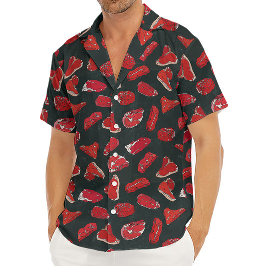 Red Meat Pattern Print Men's Deep V-Neck Shirt