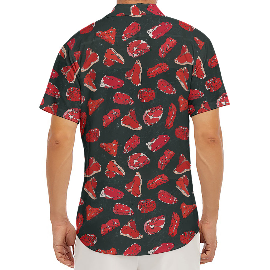 Red Meat Pattern Print Men's Deep V-Neck Shirt