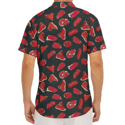 Red Meat Pattern Print Men's Deep V-Neck Shirt