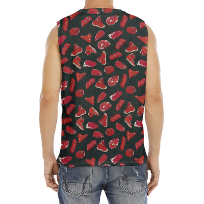 Red Meat Pattern Print Men's Fitness Tank Top