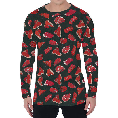 Red Meat Pattern Print Men's Long Sleeve T-Shirt