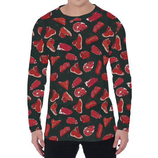 Red Meat Pattern Print Men's Long Sleeve T-Shirt