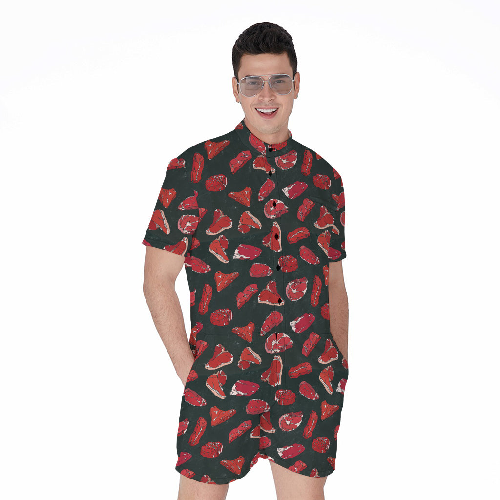 Red Meat Pattern Print Men's Rompers