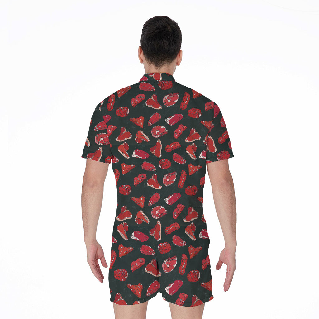 Red Meat Pattern Print Men's Rompers