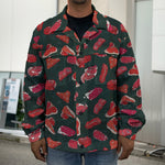 Red Meat Pattern Print Men's Shirt Jacket