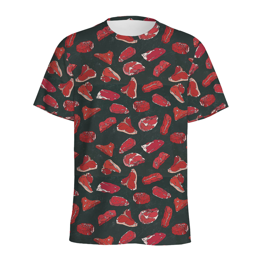 Red Meat Pattern Print Men's Sports T-Shirt