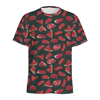 Red Meat Pattern Print Men's Sports T-Shirt
