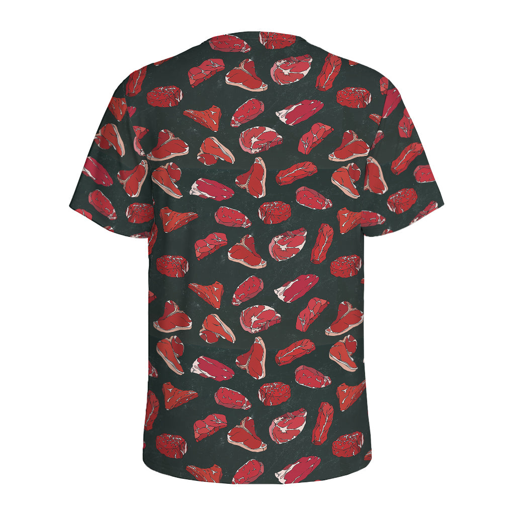 Red Meat Pattern Print Men's Sports T-Shirt