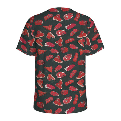 Red Meat Pattern Print Men's Sports T-Shirt
