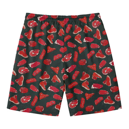 Red Meat Pattern Print Men's Swim Trunks