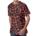 Red Meat Pattern Print Men's Velvet T-Shirt