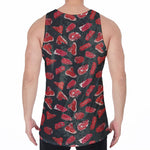 Red Meat Pattern Print Men's Velvet Tank Top