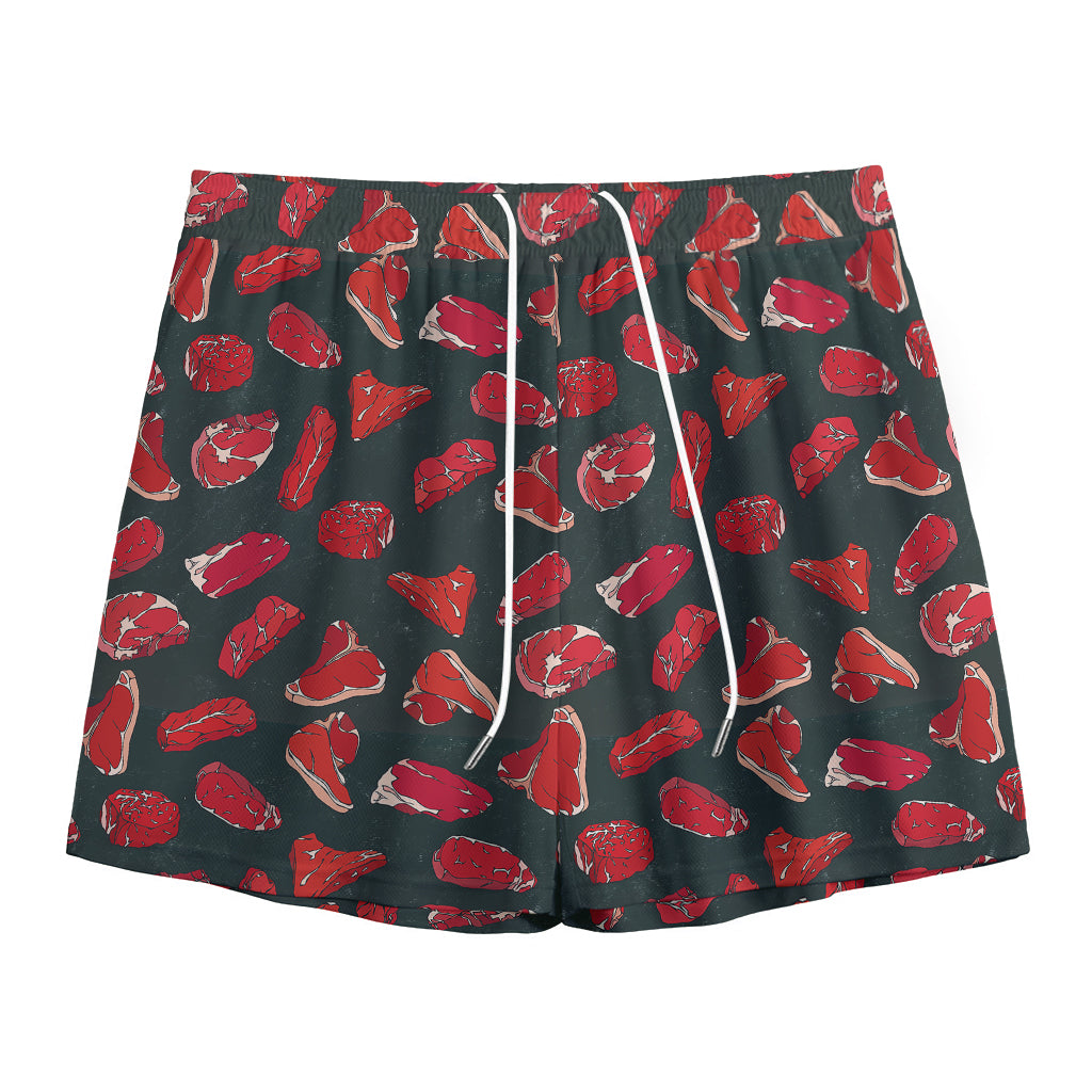 Red Meat Pattern Print Mesh Shorts
