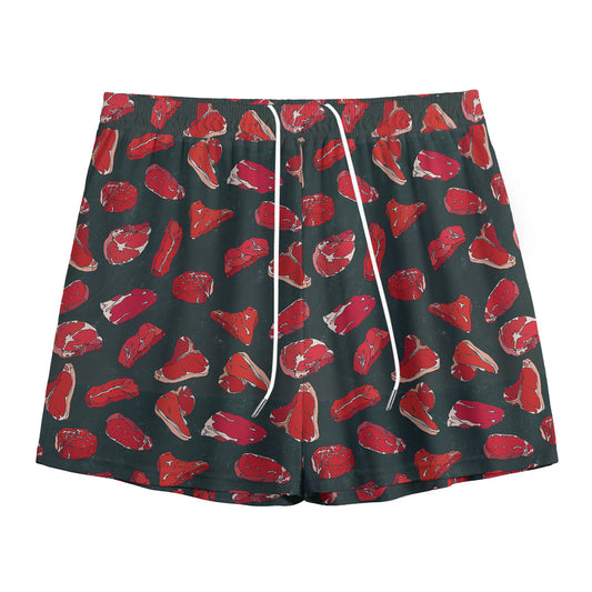 Red Meat Pattern Print Mesh Shorts