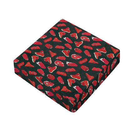 Red Meat Pattern Print Outdoor Seat Cushion Cover