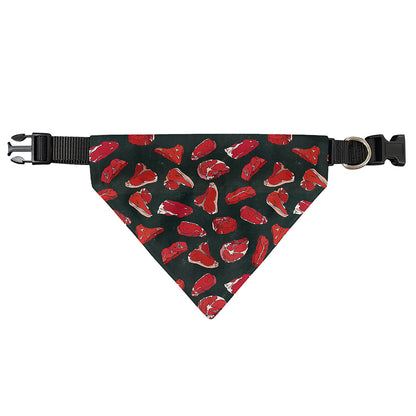 Red Meat Pattern Print Over The Collar Dog Bandana
