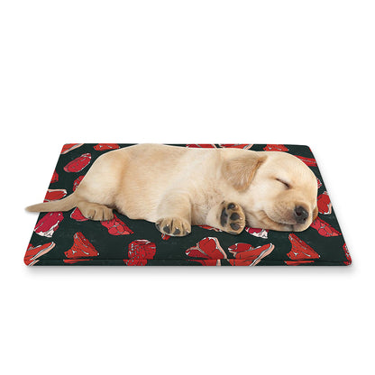 Red Meat Pattern Print Pet Cooling Mat Cover