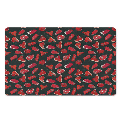 Red Meat Pattern Print Polyester Doormat