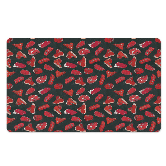 Red Meat Pattern Print Polyester Doormat