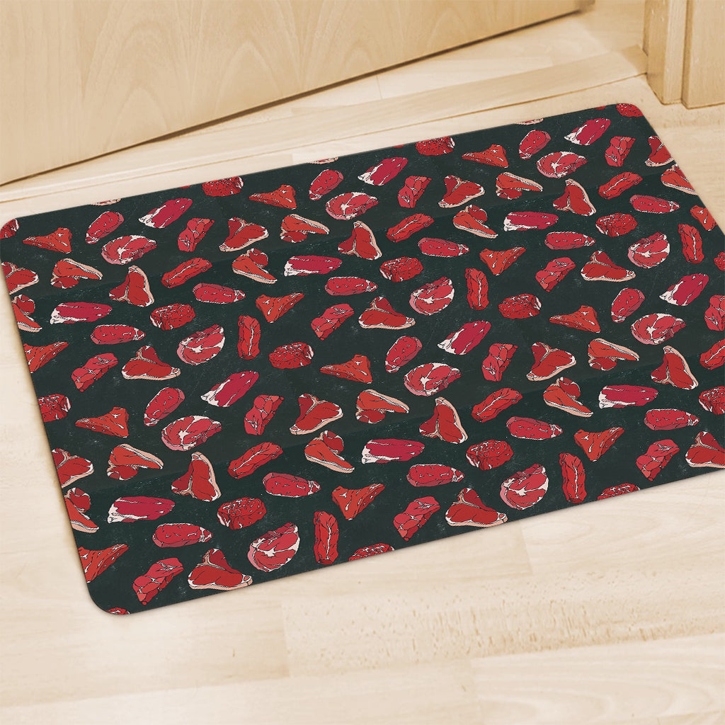 Red Meat Pattern Print Polyester Doormat