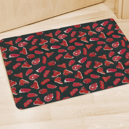 Red Meat Pattern Print Polyester Doormat