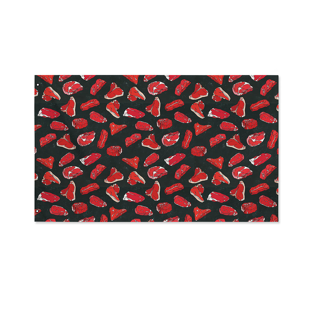 Red Meat Pattern Print Polyester Flag