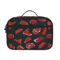 Red Meat Pattern Print Portable Lunch Bag