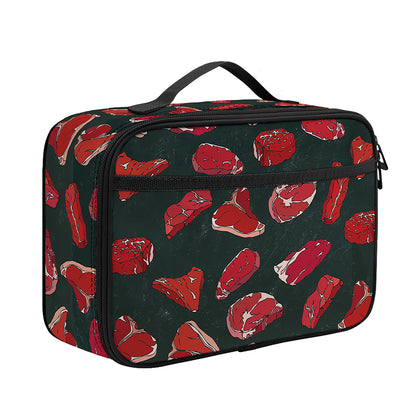 Red Meat Pattern Print Portable Lunch Bag