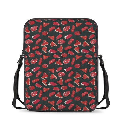 Red Meat Pattern Print Rectangular Crossbody Bag