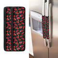 Red Meat Pattern Print Refrigerator Handle Covers
