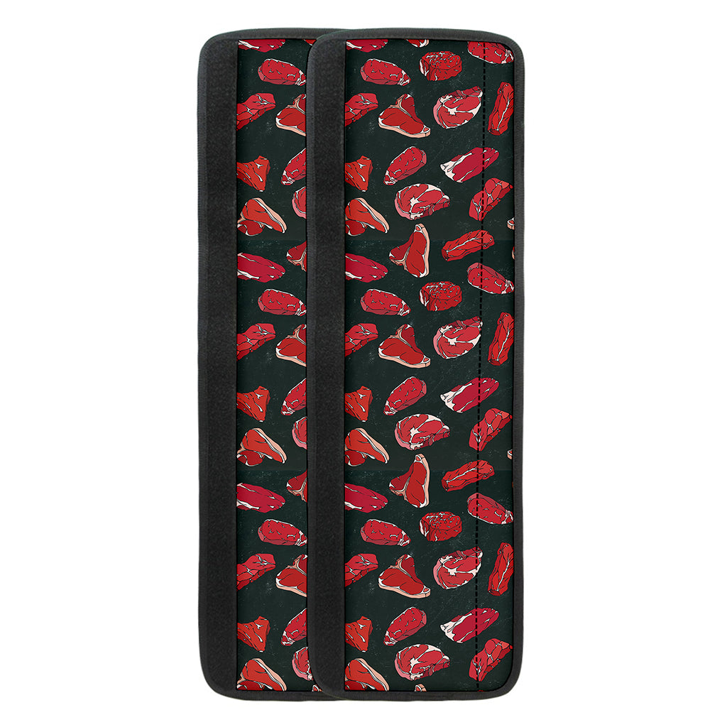 Red Meat Pattern Print Refrigerator Handle Covers
