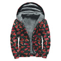 Red Meat Pattern Print Sherpa Lined Zip Up Hoodie