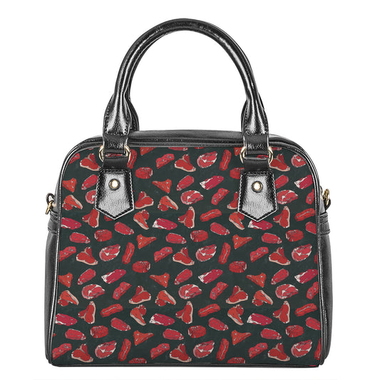 Red Meat Pattern Print Shoulder Handbag