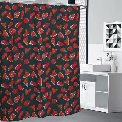Red Meat Pattern Print Shower Curtain