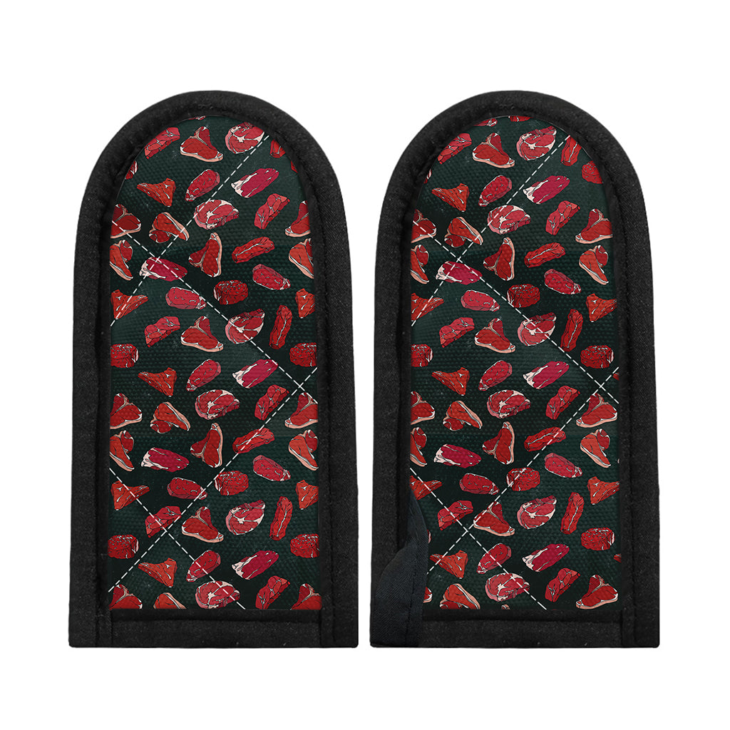 Red Meat Pattern Print Skillet Handle Cover