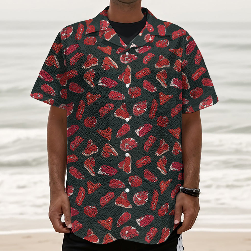 Red Meat Pattern Print Textured Short Sleeve Shirt