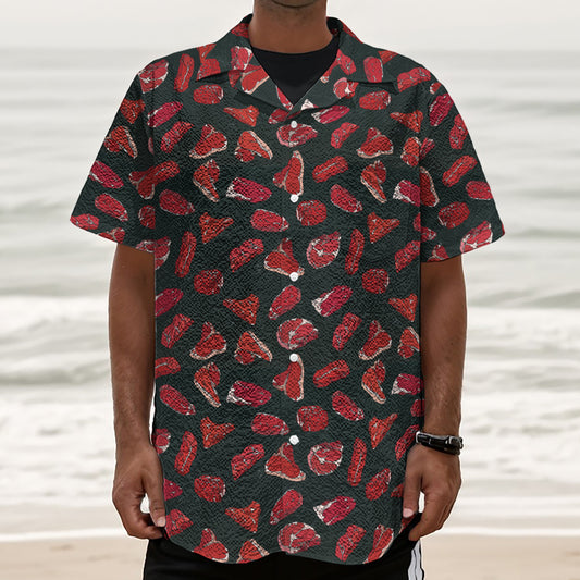 Red Meat Pattern Print Textured Short Sleeve Shirt