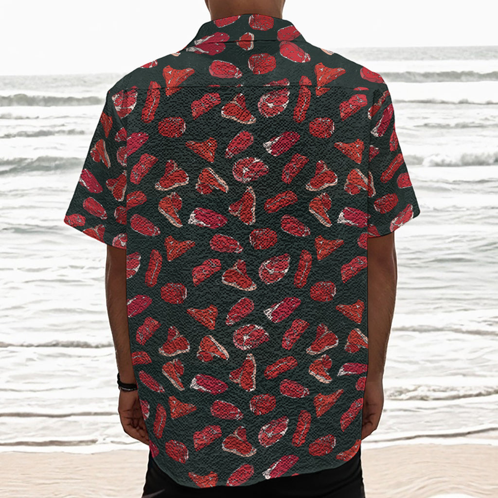 Red Meat Pattern Print Textured Short Sleeve Shirt