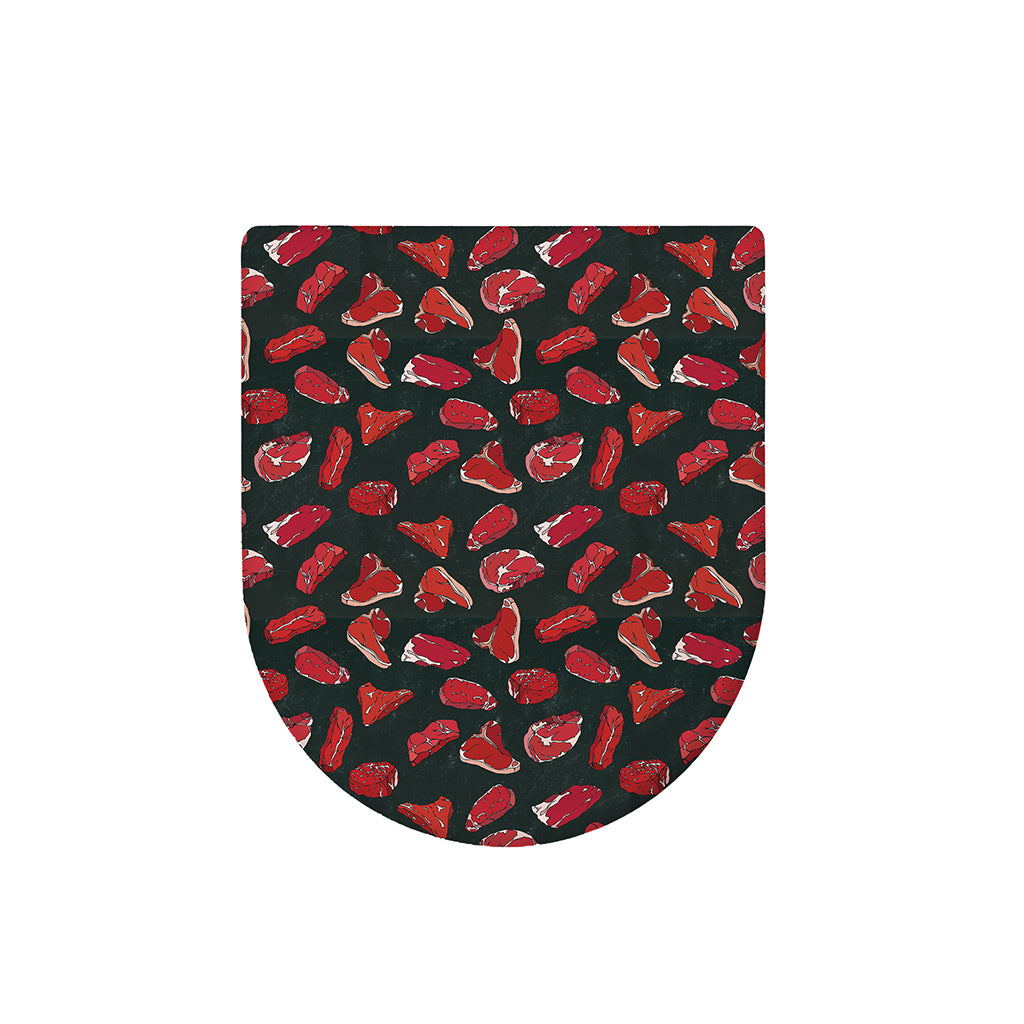 Red Meat Pattern Print Toilet Lid Cover