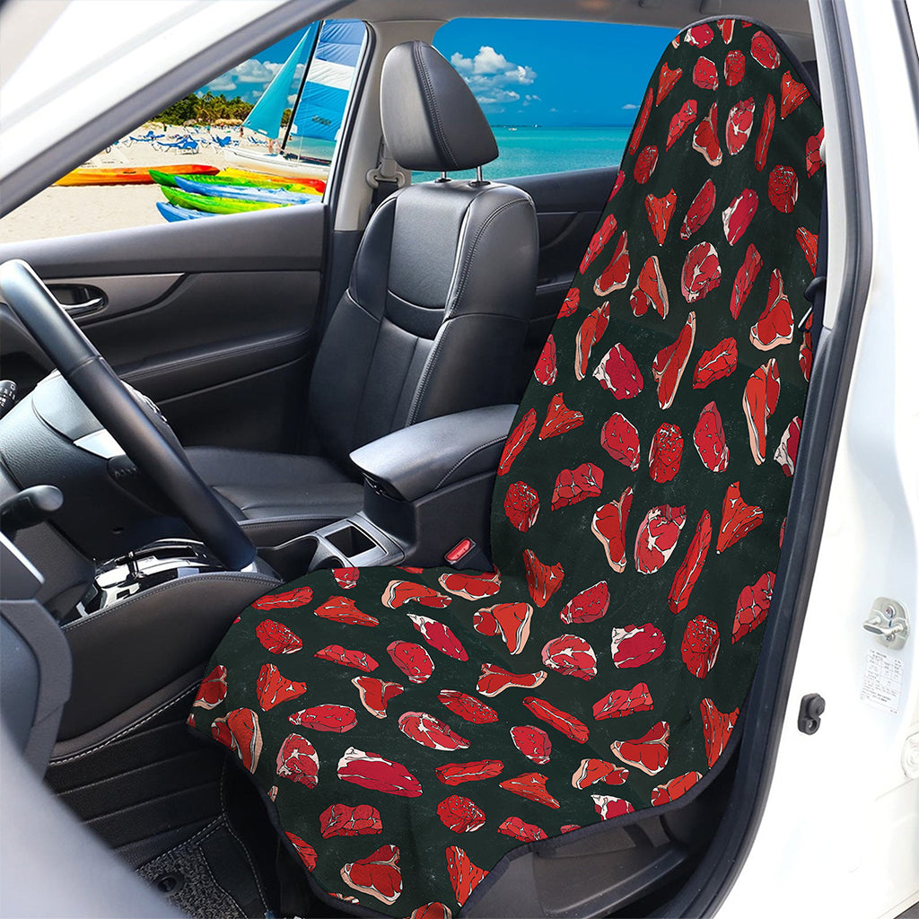 Red Meat Pattern Print Waterproof Car Seat Cover