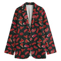Red Meat Pattern Print Women's Cotton Blazer