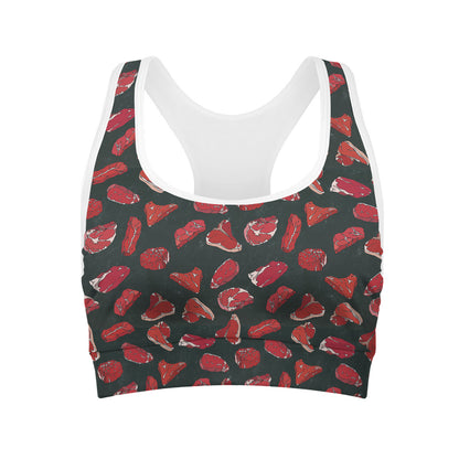 Red Meat Pattern Print Women's Sports Bra