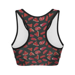 Red Meat Pattern Print Women's Sports Bra