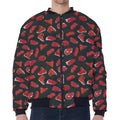 Red Meat Pattern Print Zip Sleeve Bomber Jacket