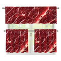 Red Meat Print 3 Piece Kitchen Curtains